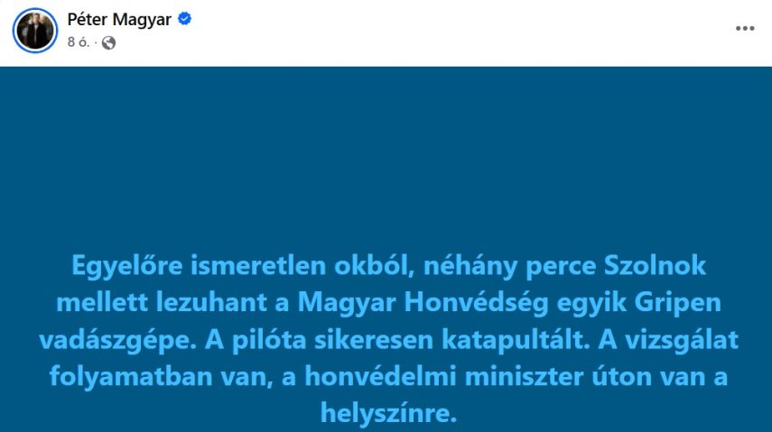 Magyar Péter breaking news a Gripen-balesetről