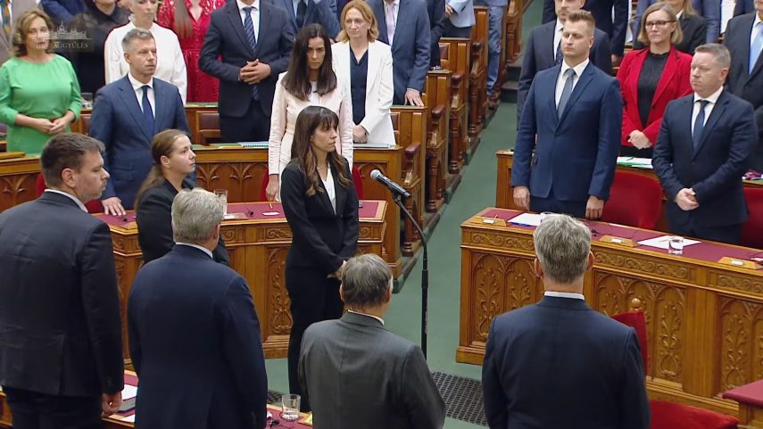 Magyar Péter és a kormány Unger Anna eskütételén