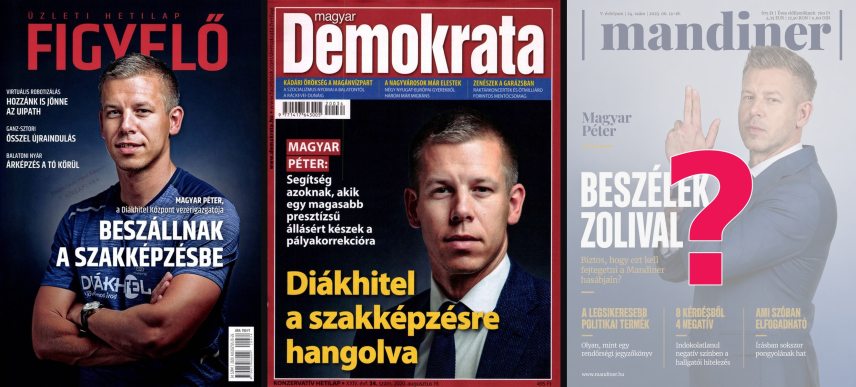 Figyelő, Demokrata és Mandiner: címlapon Magyar Péter