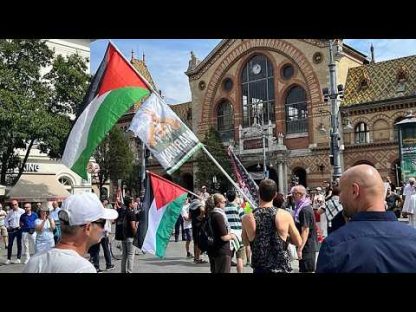 Palesztinpárti szolidaritási tüntetés és Izrael melletti kiállás zajlott szimultán Budapest...