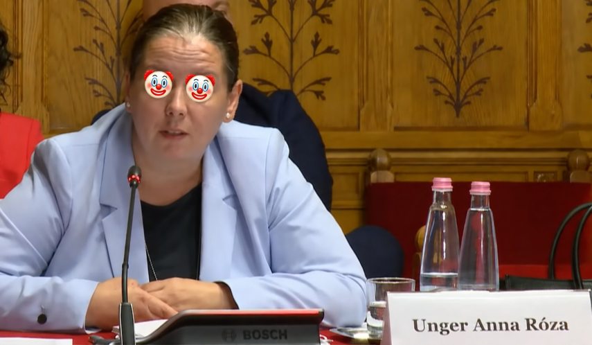 Unger Anna (NVVH) csörgősipkában.