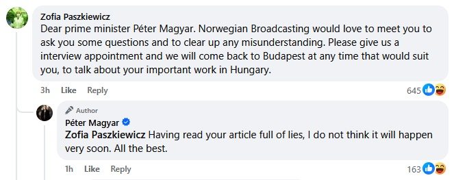 Magyar Péter vs norvég újságíró