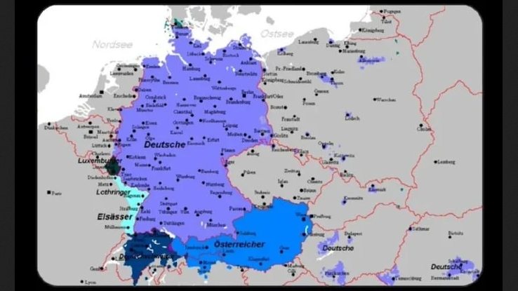 Nagy-Németország Strauf térképén